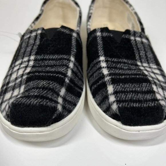 Toms black and white plaid slip on size Y3 Kid Junior US Y3 - Picture 6 of 13